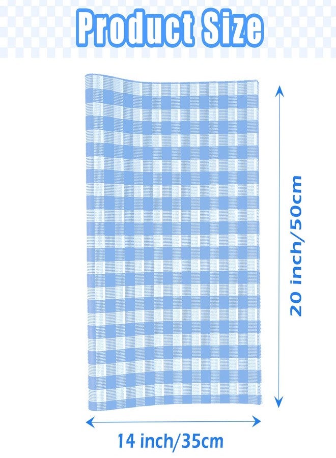 MUNILAIL 100 Sheets Gingham Tissue Paper 14 x 20 Inches Light Blue and White Checkered Tissue Paper for Gift Bags Bulk Wrapping Papers Gift Papers Tissue for Birthday Gift Packing Crafts - Image 3